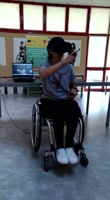 Test VR CNS Sprint con una persona su sedia a rotelle